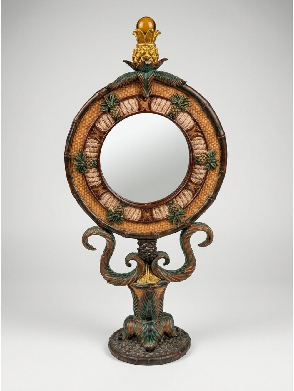 Vintage Beautiful colorful dressing table mirror 18 inches tall